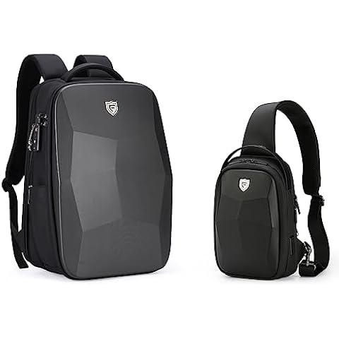 FENRUIEN 17.3 Inch Expandable Backpack, Hard Shell Sling Bag Cover