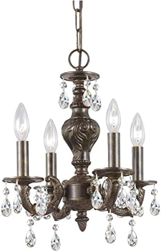 Crystorama-Four Light Venetian Bronze Up Mini Chandelier-5024-VB-CL-MWP