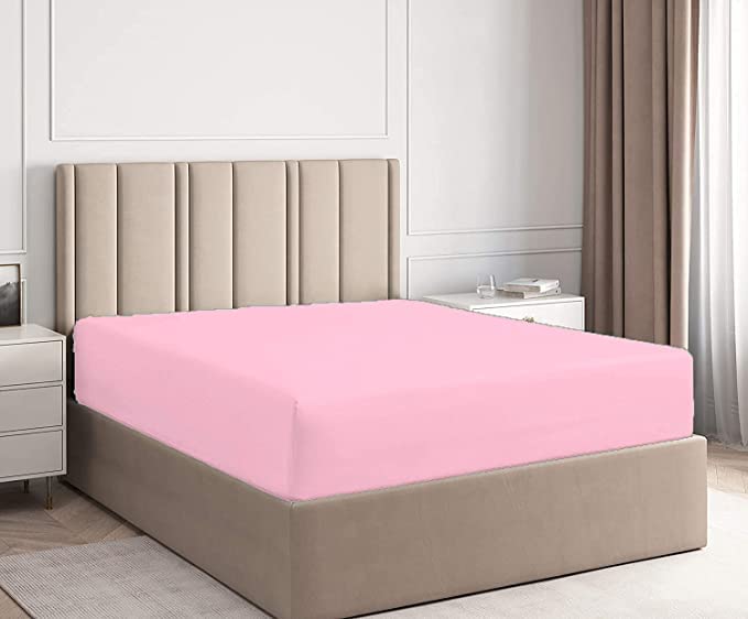 British Home Bedding, Plain Polycotton Percale Fitted Bed Sheets - Image 2