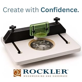 Rockler Trim Router Table – Adjustable Table Router w/Pre-Drilled Holes on Back - Router Table w/High-Visibility Bit Guard, 1/4" Thick Acrylic Base – Router Tools for Woodworking