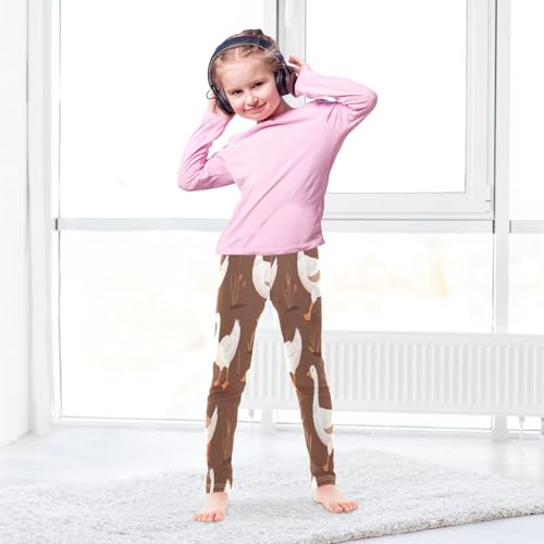 Toddler Girls Leggings Printed Yoga Pants Leggings White Gooses for Kids4