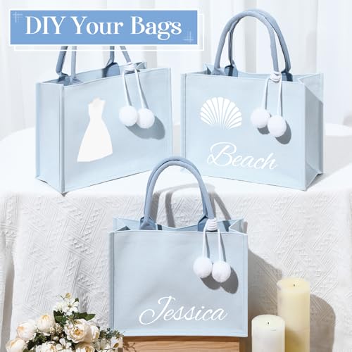 Paquete de 6 Bolsas Tote Personalizadas para Dama de Honor miniatura 5