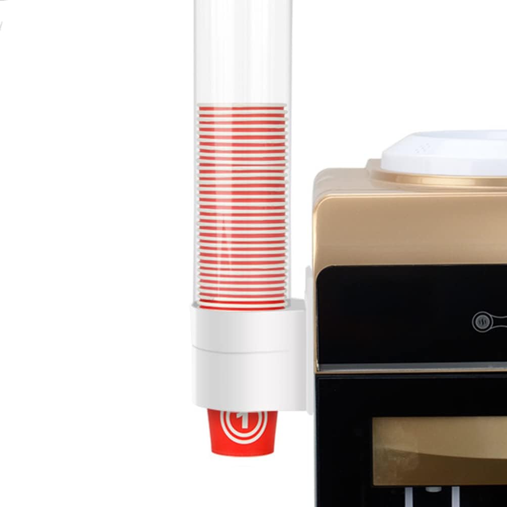 ULTNICE Type Automatic Cup Dispenser Porta Vasos Paper Cup Dispenser for Water Cooler Disposable Cup Holder Rack Cup Stand Drink Dispenser Beverage Cup Holder White Cup Divider Drinks