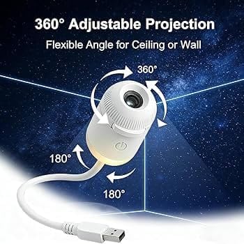 Image of Mini Galaxy Star Projector Night Light, 2-in-1 USB Powered LED Ceiling Projector with 1 Slide, Starry Sky Lamp for Bedroom, Kids, Adults, Nursery, Home, Car Decoration & Romantic Ambience