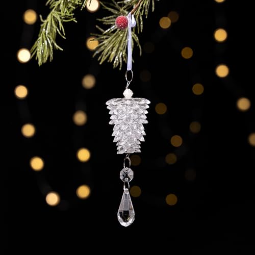 Pendentif pomme de pin acrylique Lot de 6 décorations sapin de Noël - 7