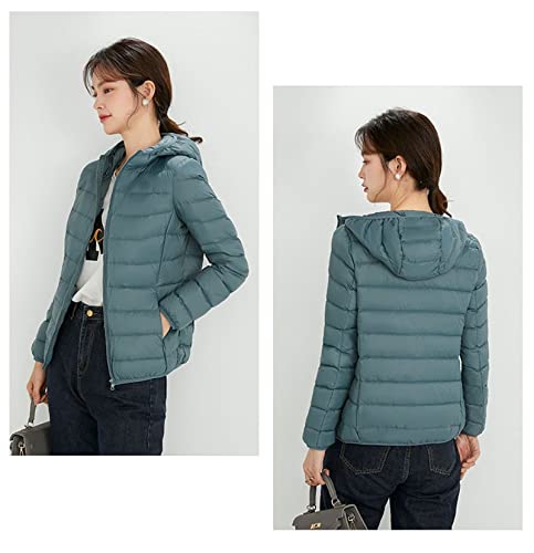Elonglin Casaco Acolchoado Feminino Ultraleve Quente Jaqueta Feminina de Penugem de Pato Branco com