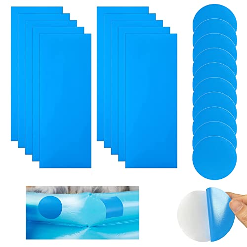 BOOSHMall Selbstklebende Reparaturflicken Pool 20 Pieces PVC Pool Repair Kit Reparatur-Pool-Flicken für Water Bed Swimming Pools Inflatable Boat (Squares + Rounds)