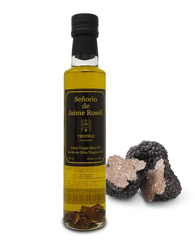Spanisches Trüffelöl Señorio de Jaime Rosell Schwarzes Trüffel-Olivenöl Extra Vergine Olivenöl mit echtem Trüffel (Einzelflasche 1 stück)