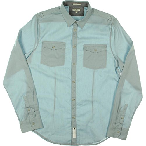 Calvin Klein Jeans Men's Long Sleeve Solid Fashion Color Woven