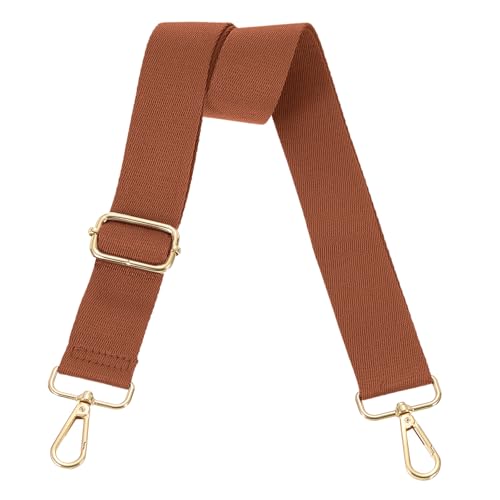 Image of uxcell Wide Shoulder Strap, 3.8cm Adjustable Purse Strap Replacement Crossbody Strap for Shoulder Bag Handbag, Reddish Brown, Light Gold Pull Core Buckle
