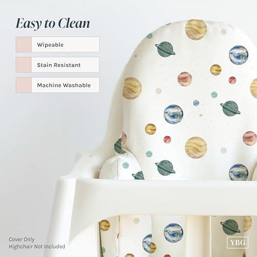 Image of Yeah Baby Goods Wipeable Cushion Cover (Among the Stars) - Compatible with the IKEA Antilop Highchair - Soft, Waterproof Baby High Chair Pillow Cover