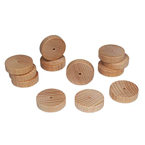 Holzräder flach | Holzscheiben 40 x 10 mm | 4-mm-Bohrung | unbehandeltes Buchenholz | ideal für Bastelarbeiten & Fahrzeug- und Modellbau (40 x 10 mm | 100 Stück)