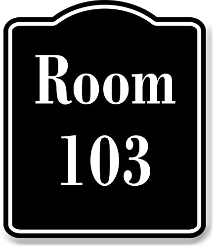 Room 103 Number Building BLACK Aluminum Composite Sign, 8.5'x10'