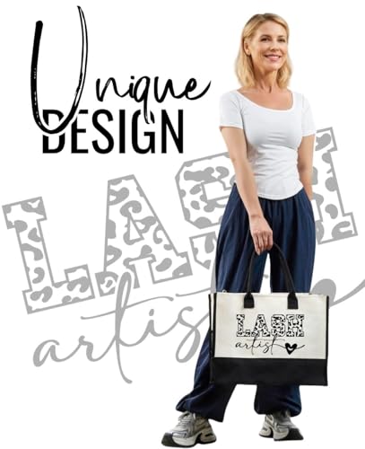 Bolso tote de lona para mujer con cierre y correa miniatura 3