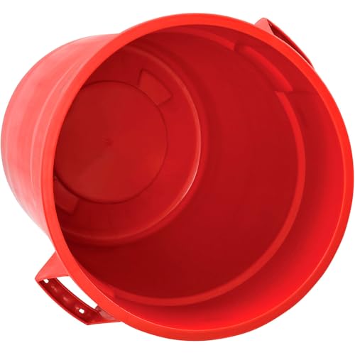 Caneca de basura redonda 44 galones rojo plástico miniatura 3
