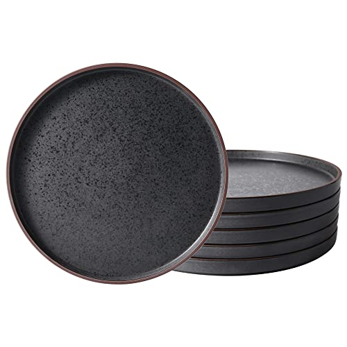 LERATIO Ceramic Salad Plates Set of 6,8.0 inch Handmade Matte plates sets