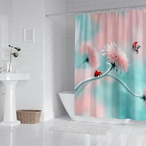 Oujkeef Marienkäfer Duschvorhang Set 150x200cm