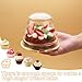 Hewnda 50 Sets Cake Box - Internal Size Diameter 4-3/8 Inch X Height 4-1/8 Inch Clear Plastic Dome Carrier - Single Cake Container Carry Reinforcement Stickers (Gold)