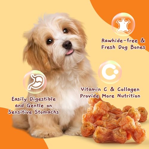 Image of Jungle Calling 2.5 inch Small Dog Treats, Chicken Wrapped Peanut Butter Bones