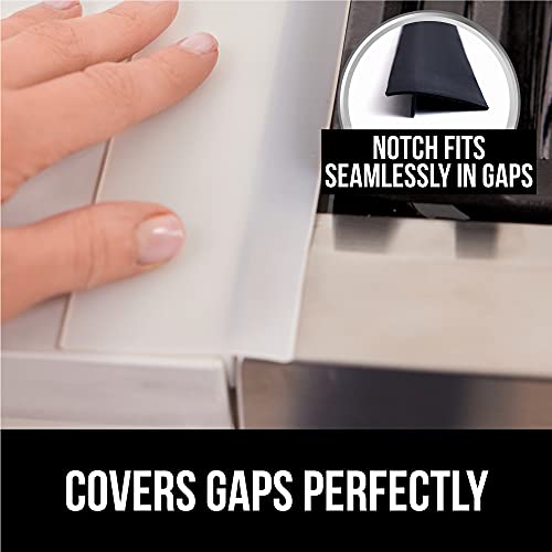 Gorilla Grip 2 Pack Stove Gap Covers And Set Of 2 Oven Mitts, Stove Gap Covers Clear Size 25 Inch, Heat Resistant, Oven Mitts Black Size 12.5, 2 Item Bundle #TOP2