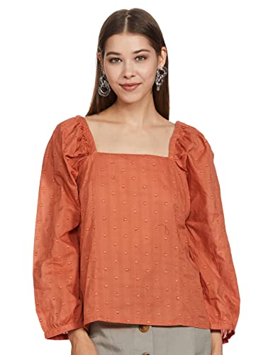 Image of Safana Women's Regular Fit Shirt (LTP7889 Rust 2XL)