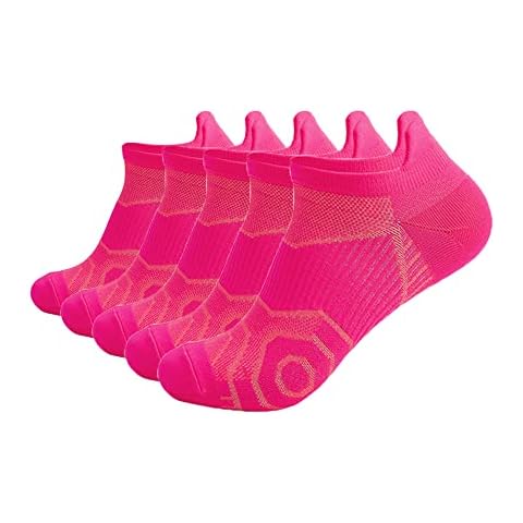 ADILAIDUN Women Athletic Socks No Show, Size 5-12 Women's Ankle Running Socks Low Cut Sports Hiking Socks 5/10 Pairs (Pink(5 Pairs)) Cover