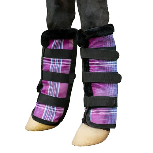 Image of Kensington Protective Products Horse Fly Boots - Fleece Trimmed - Stay-Up Technology - Protection from Insect Bites and UV Rays - Sold in Pairs (2 Boots)