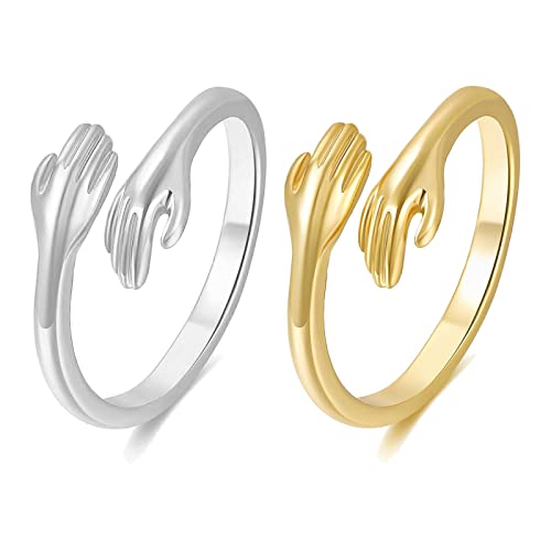 Lot de 2 bagues de promesse cadeau idéal anniversaire et couple