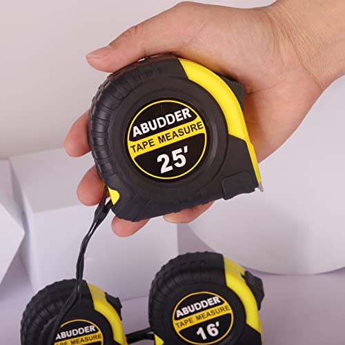 Tape Measure,3 Pack Bulk Measuring Tape Retractable with Fractions 1/8,Measurement Tape 10/16/25 FT
