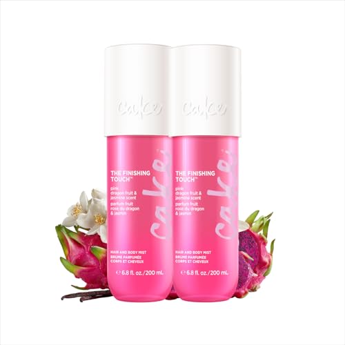 Image of Cake Beauty Finishing Touch Hair and Body Mist, Pink Dragon Fruit & Jasmine Scent- Fine Fragrance Mist - Infused with Aloe and Argan Oil 2 Pack