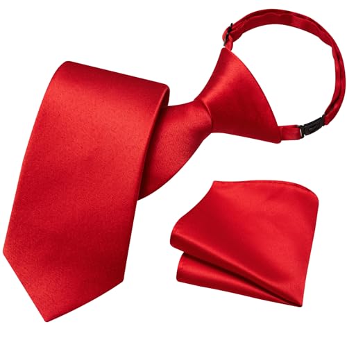 Image of Barry.Wang Boys Ties Pre-Tied Satin Solid Color Kids Tie Pocket Square Set Adjustable Formal Necktie Graduation School