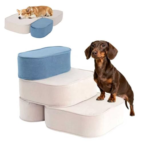 Dog Stairs for High Beds 16" H 3-Step Pet Steps