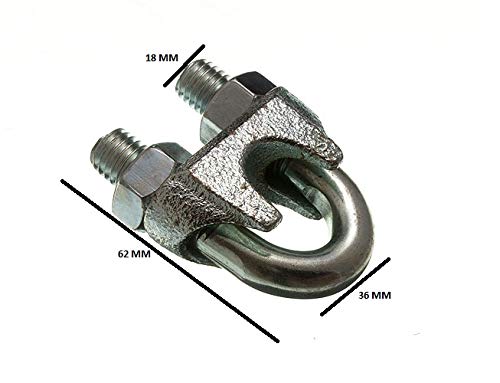 48 X Rust-Proof M16 BZP Steel Cable Grip U Bolt Clamp Fixings