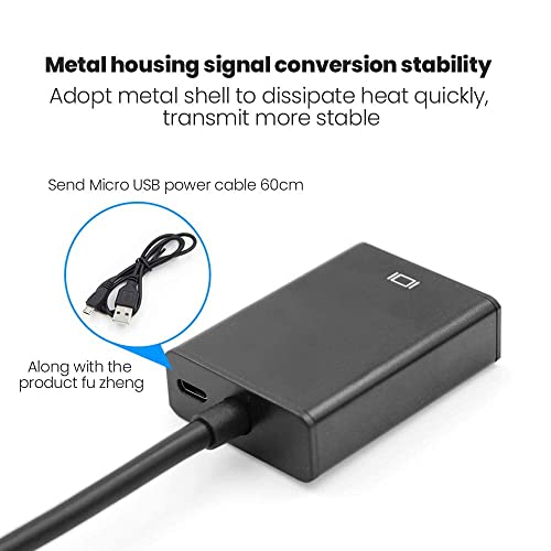 ETZIN VGA to HDMI Adapter, Gold-Plated VGA to HDMI Converter (Male to Female) with 0.5FT Audio Cable from PC, Monitor, Uni-Directional VGA (Source)... - Image 5