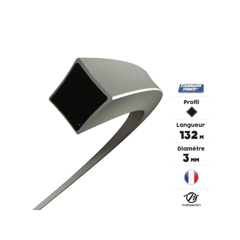Matijardin - Fil débroussailleuse Carré 3 mm x 132 m Titanium Power