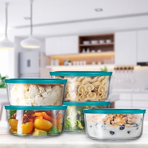 Klareware Glass Food Storage Containers Stackable Meal Prep Lunch Bento Or Leftover Salad Bowls 4 Piece Dish W Bpa Free Lids (1 Cup - 4 Pack, Turquoise) #TOP6