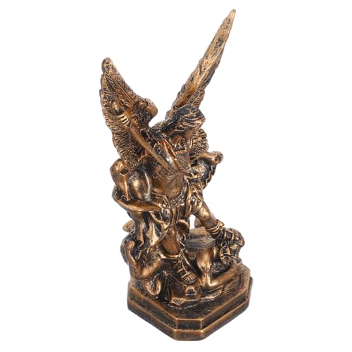 Cabilock Estatua De Ángel De Resina Pequeña 13x7x4,2 Cm Decorativa Artesanal Material Sintético Figura para Escritorio Interior Ornamento De Ángel Vintage