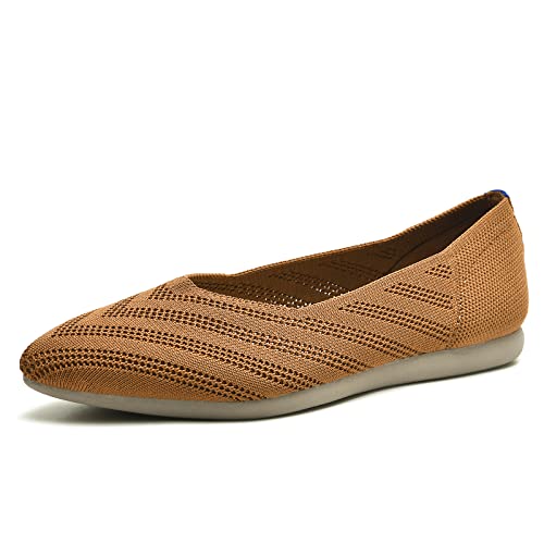 Image of Buyrew Women's Ballet Flats Pointed Toe Dress Shoes Mesh Slip On Loafers with Arch Support for Office and Casual