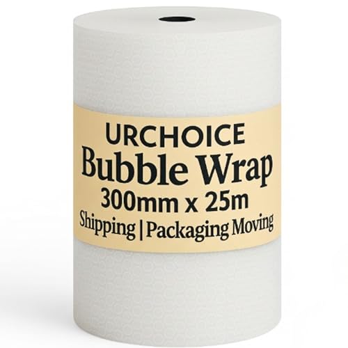 UR CHOICE Bubble Wrap - 300MM X 25M Roll of Premium Quality Polythene Small Bubble Wrap | Thicker & Durable | Ideal for Packaging, Delivering, and Moving Home/Office | Strong Protective