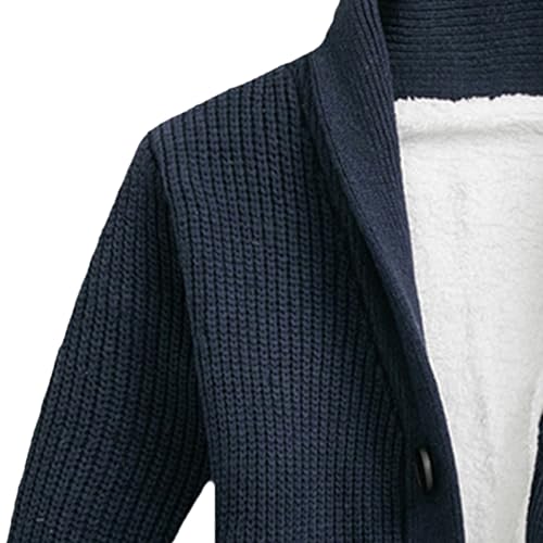 Men Button Down Wool Cardigan Slim Fit Shawl Collar Cardigans Sweater Stand Collar Button Knit Jacket3