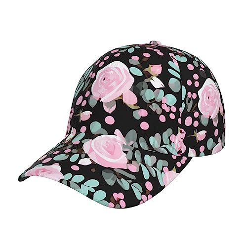 Gorra de béisbol unisex con estampado de leopardo, talla ajustable, de moda, para correr y actividades al aire libre para todas las estaciones, lindo leopardo rosa mixto, talla única, lindo rosa