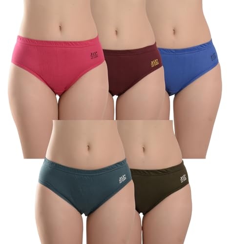 Image of Panty Set for Women | Printed Mid Waist Cotton Panties for Women Combo | Hipster Briefs | Soft Breathable Innerwear for Women | Ladies Innerwear | Pack of 5