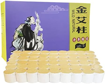 Pure Natural Wormwood Smokeless Moxa Purifier with Copper Tank 54 Rolls Sticks Pure Moxibustion Moxa,10-Years Purity 60:1 Ratio