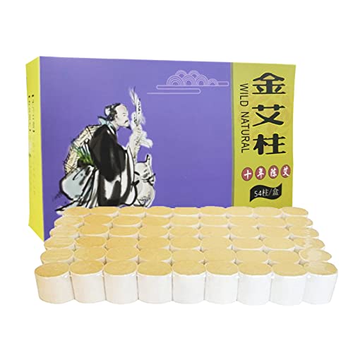Pure Natural Wormwood Smokeless Moxa Purifier with Copper Tank 54 Rolls Sticks Pure Moxibustion Moxa,10-Years Purity 60:1 Ratio