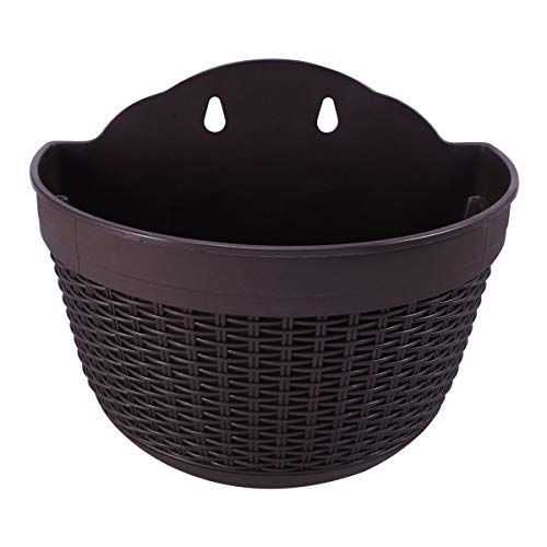 Yardwe - Jardinera de pared de plástico para plantas de interior o exterior, para colgar plantas de casa, decoración macetas colgantes de jardín (café)