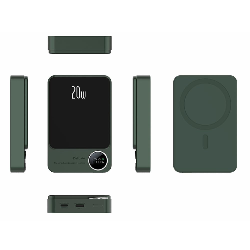 Fawoonu Wireless PD20W Fast Charging Device with LED Display Portable Mag-Safe Chargers Ultra-Slim External Battery Packs