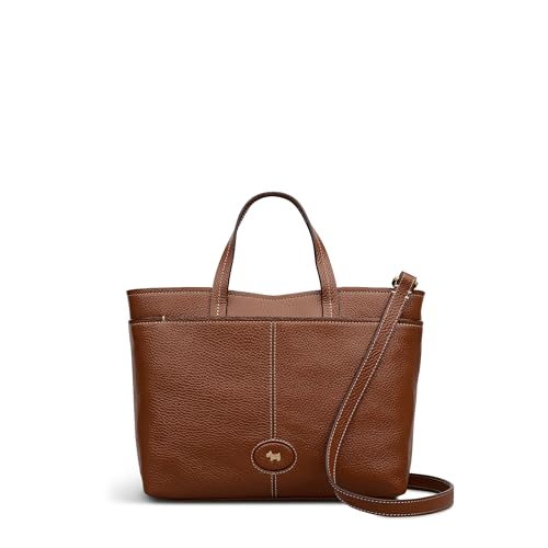 RADLEY London Maldon Mews Women's Leather Medium Ziptop Handbag with Top Handle, Cognac