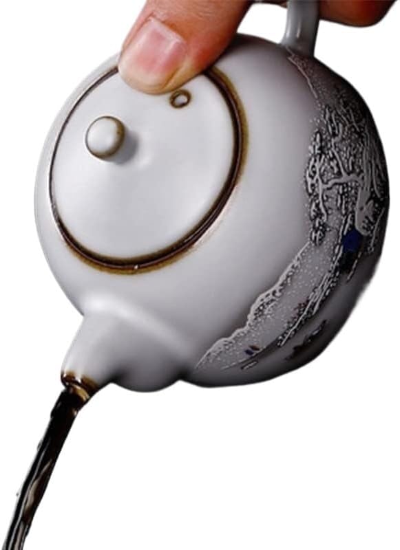 Teapots, ceramic teapots, Moon White Teapot Ceramic Ru Porcelain Open Teapot Retro Chinese Small Single Pot Kung Fu Tea Set (Color : G)