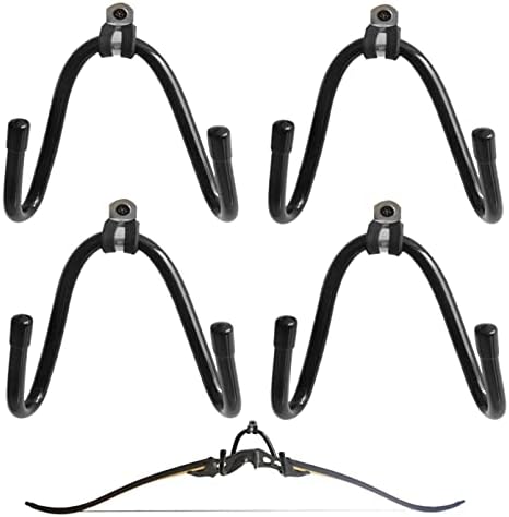 Kesywale Bow Hanger Wall Mount Adjustable Bows Holder Storage Wall Rack to Display Your Bow, Pack of 4 (4)