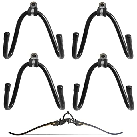 Kesywale Bow Hanger Wall Mount Adjustable Bows Holder Storage Wall Rack to Display Your Bow, Pack of 4 (4) Cover